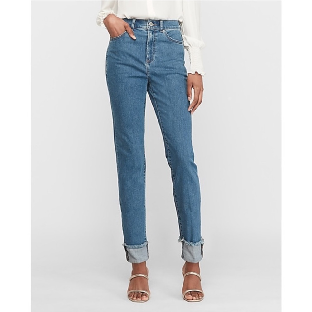 Express Blue Ankle & Cropped Jeans